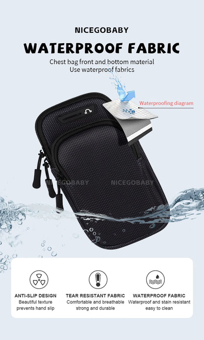 Arm Bag Waterproof sports phone case Money Key Outside Sports Running Fitness Simple Arm Bag with nicegobaby Wrist Bag - GabyFit Goods