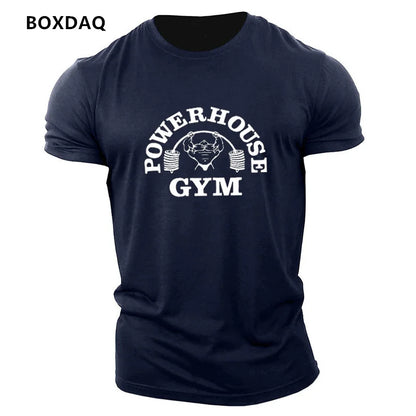 Gym Weightlifting Sports Men's T-Shirts Summer Short Sleeve Fitness Sports Male T Shirt  O-Neck Casual Loose Tops 6XL Plus Size