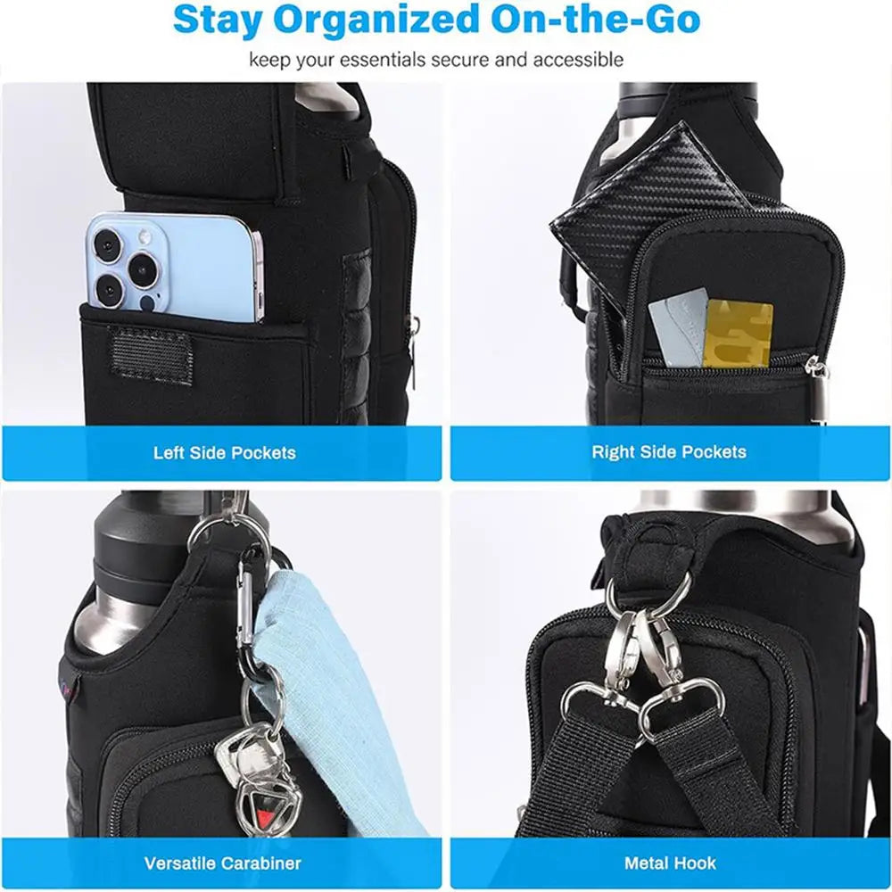 Magnetic GYM Phone Bag for Men Women Water Bottle Sleeve GYM Floor Organizer Outdoor Sport Crossbody Handle Bottle Carrier Bag - GabyFit Goods