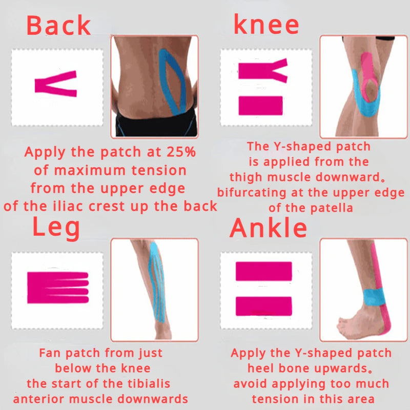 Sports Tape Muscle Patch Width 5cm1.97inch Length 5m196inch Lift Chest Tape Anti Sagging Knee Elbow Stretch Fitness Brace - GabyFit Goods