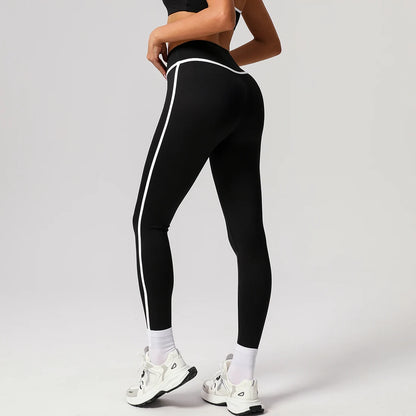 Women Fitness Casual Training Contrast Color Butt Liftting Outdoor Running Sport Yoga Leggings