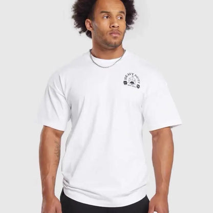 DARCSPORT Wolf Head T-shirt Summer City Fitness Training Sports Loose casual crewneck Men's T-shirt couples pure cotton