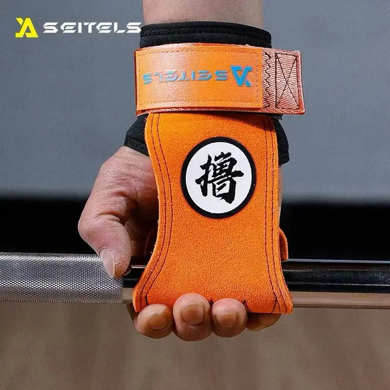 1Pair Gym Pads Cowhide Gym Gloves Grips Anti-Skid Weight Power Belt Lifting Pads Deadlift Belt Workout Palm Protection Lu