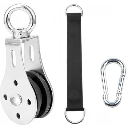 Silent Gym Cable Pulley Rotation 360 Degree Stainless Steel Surface Smooth Durable Attachment for DIY Home Gym Pulley System - GabyFit Goods