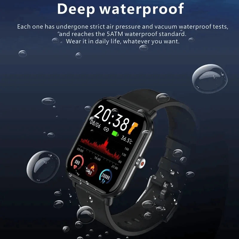 LIGE 2024 New Q9 Pro Smart Watch Body Temperature Monitor Music Control Sports Waterproof Smart Watch for Men Women Smartwatch - GabyFit Goods