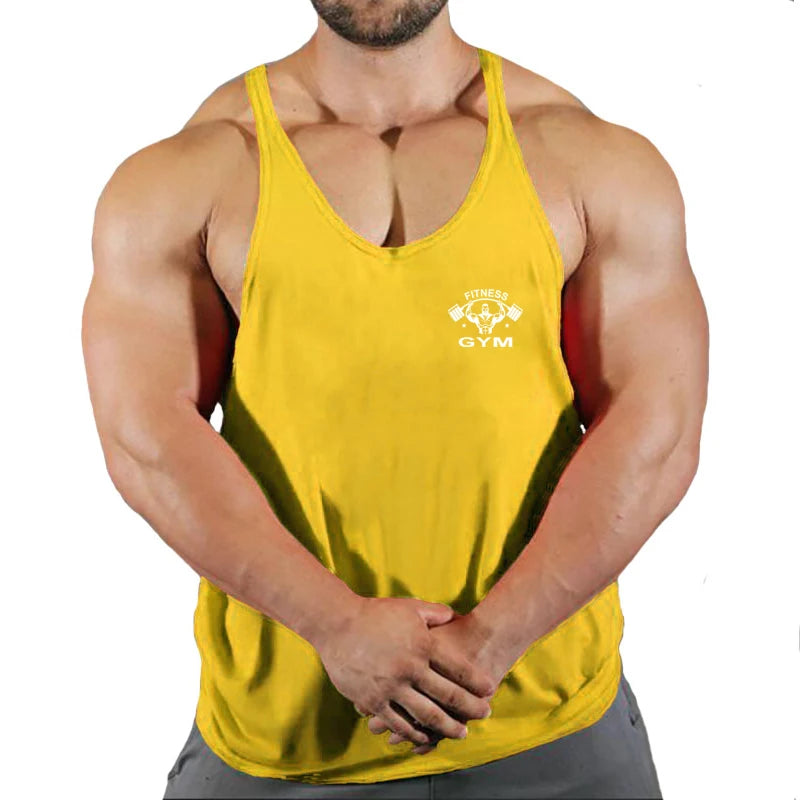 Muscle Mens Bodybuilding Stringer Tank Top gym Clothing Y back Fitness sleeveless vest shirt Weightlifting singlets - GabyFit Goods