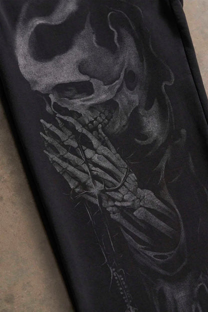 2025 New Men's Fitness Sports Pants American High Street Retro Hip-Hop Style Trendy Brand Printed Casual Men's Long Pants