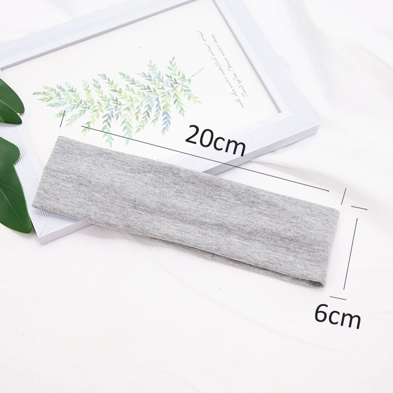 Elastic Cotton HairBand Fashion Headbands for Women Men Solid Running Fitness Yoga Hair Bands Stretch Makeup Hair Accessories - GabyFit Goods