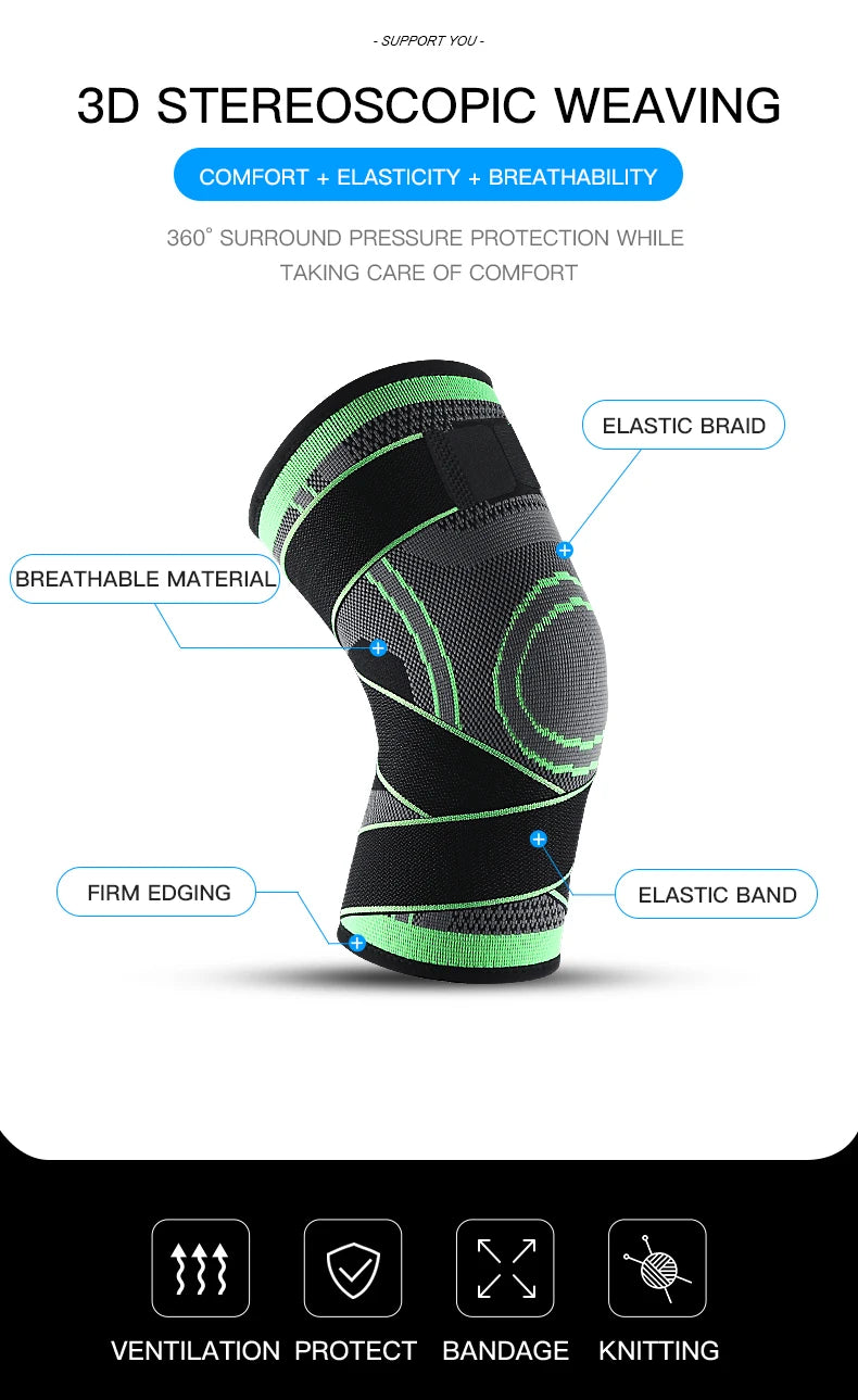 Sports Compression Knee Brace Elastic Support Pads Knee Pads Fitness Equipment Volleyball Basketball Cycling 2023 - GabyFit Goods