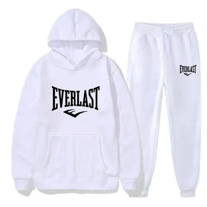 Fashion EVERLAST Men's Suit Hooded Sweatshirt Fitness Men's Gym Clothing Running Set Sportswear Jogger Men's Suit Winter Sui