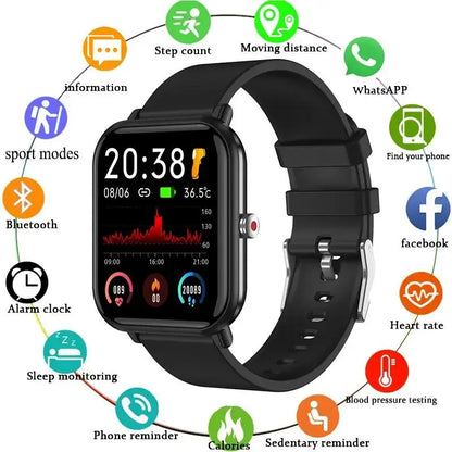 LIGE 2024 New Q9 Pro Smart Watch Body Temperature Monitor Music Control Sports Waterproof Smart Watch for Men Women Smartwatch - GabyFit Goods
