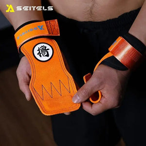 1Pair Gym Pads Cowhide Gym Gloves Grips Anti-Skid Weight Power Belt Lifting Pads Deadlift Belt Workout Palm Protection Lu