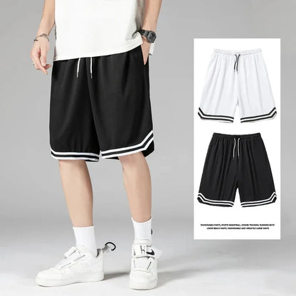 Summer Sports Shorts Men's Casual Five-point Pants Trend Loose Basketball Outer Wear Big Pants Pants Mesh Thin Section