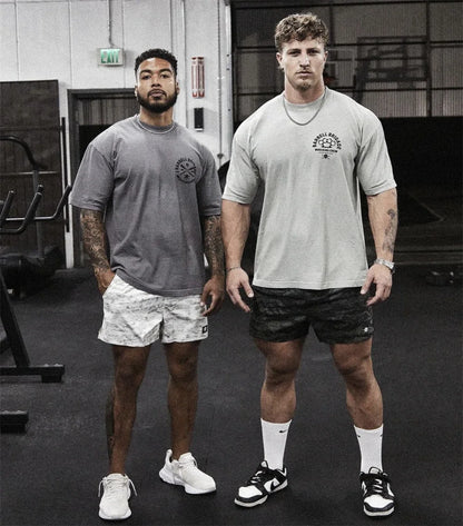 Barbell Brigade 2024 Summer Gym T Shirt Men Bodybuilding Fitness Cotton Short Sleeve T-shirt Training Tees Fashion Muscle Tshirt