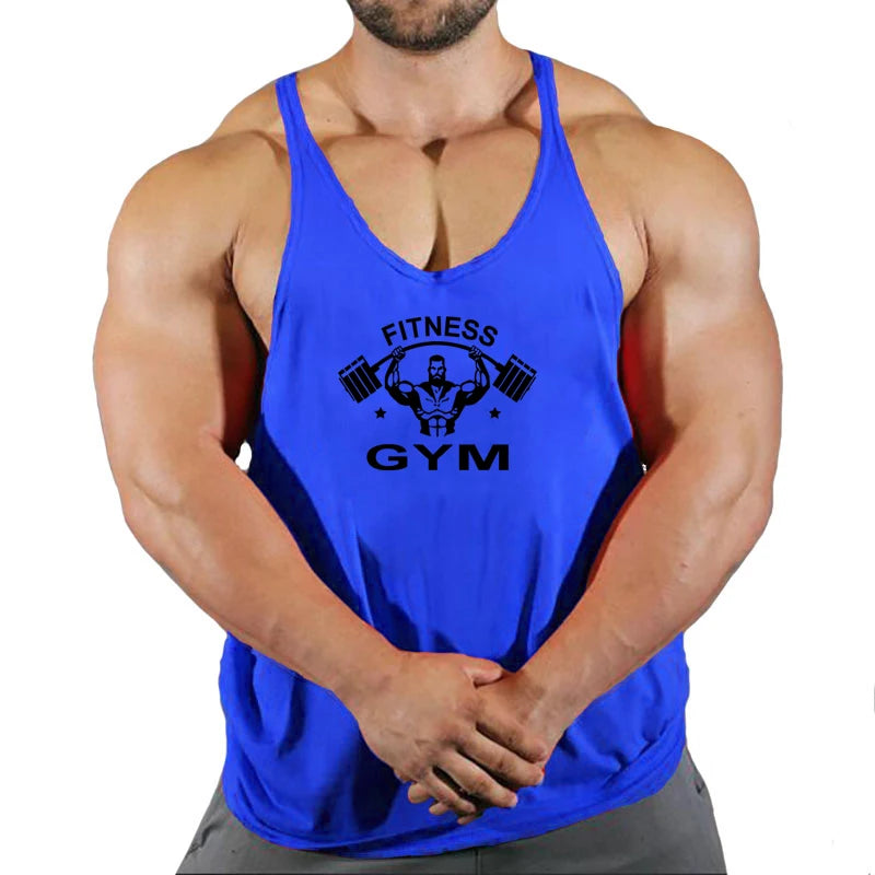 Muscle Mens Bodybuilding Stringer Tank Top gym Clothing Y back Fitness sleeveless vest shirt Weightlifting singlets - GabyFit Goods