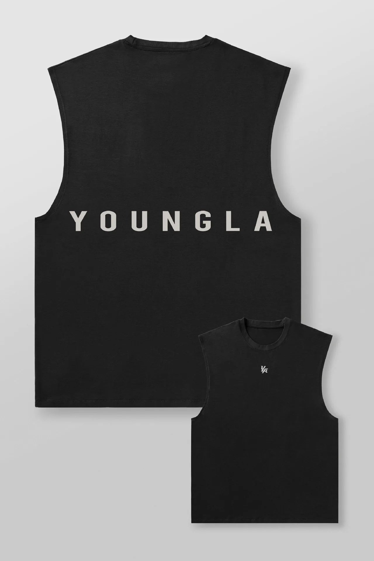 New men's fitness vest, men's casual running training sleeveless T-shirt, trendy printed clothing vest, men's heavyweight cotton