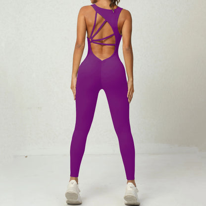 Mental Pad Jumpsuit Sport Women Yoga Set Bodysuit Fitness Gym Sportswear Scrunch Legging Workout Running Active Clothes XP277