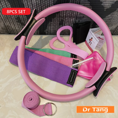 8-Piece Yoga Fitness Kit Home Workout Yoga Equipment Accessories for Stretching, Shaping and Core Training Fitness Equipment