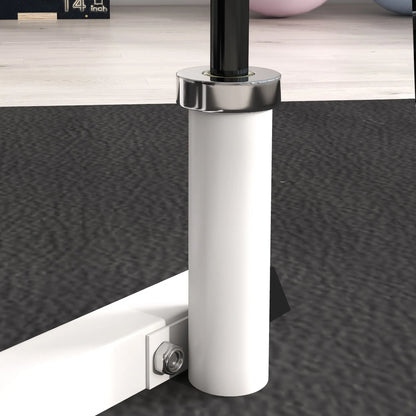 2-Inch White for Olympic Weight Tree Barbell Bar Holders 660 Lbs. Capacity Outdoor Fitness Equipment Heavy Weight Plate Rack