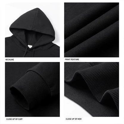 100% Cotton Men's Hoodies American Letter Hip Hop High Street New In Sweatshirts 2024 Autumn Y2K Couple Vintage Oversize Hoodies