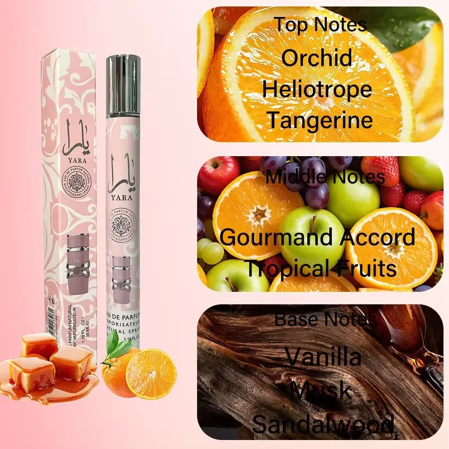 4PCS 35ml High Quality Arabian Yara Perfumes Men's Women Eau De Toilette Long-lasting Floral Fragrance Cologne Portable Perfume