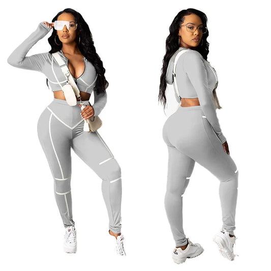 Fitness Set Sport Tracksuit Yoga Set 2 Piece Sets Workout Long Sleeve Seamless Sportwear Gym Set Push Up Bodysuit for Women 2024