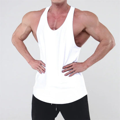 Running Tank Top Men Summer Sports Gym Vest Cotton Training Tank Top Workout Undershirt Man Fitness Pure Color Sleeveless Tops