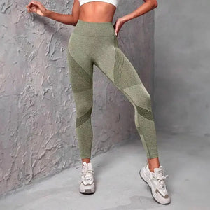 High Waist Fitness Leggings Striped Mesh Women Leggings High Waist Hip Liftting Outdoor Trainning Running Fashion Elastic Pants