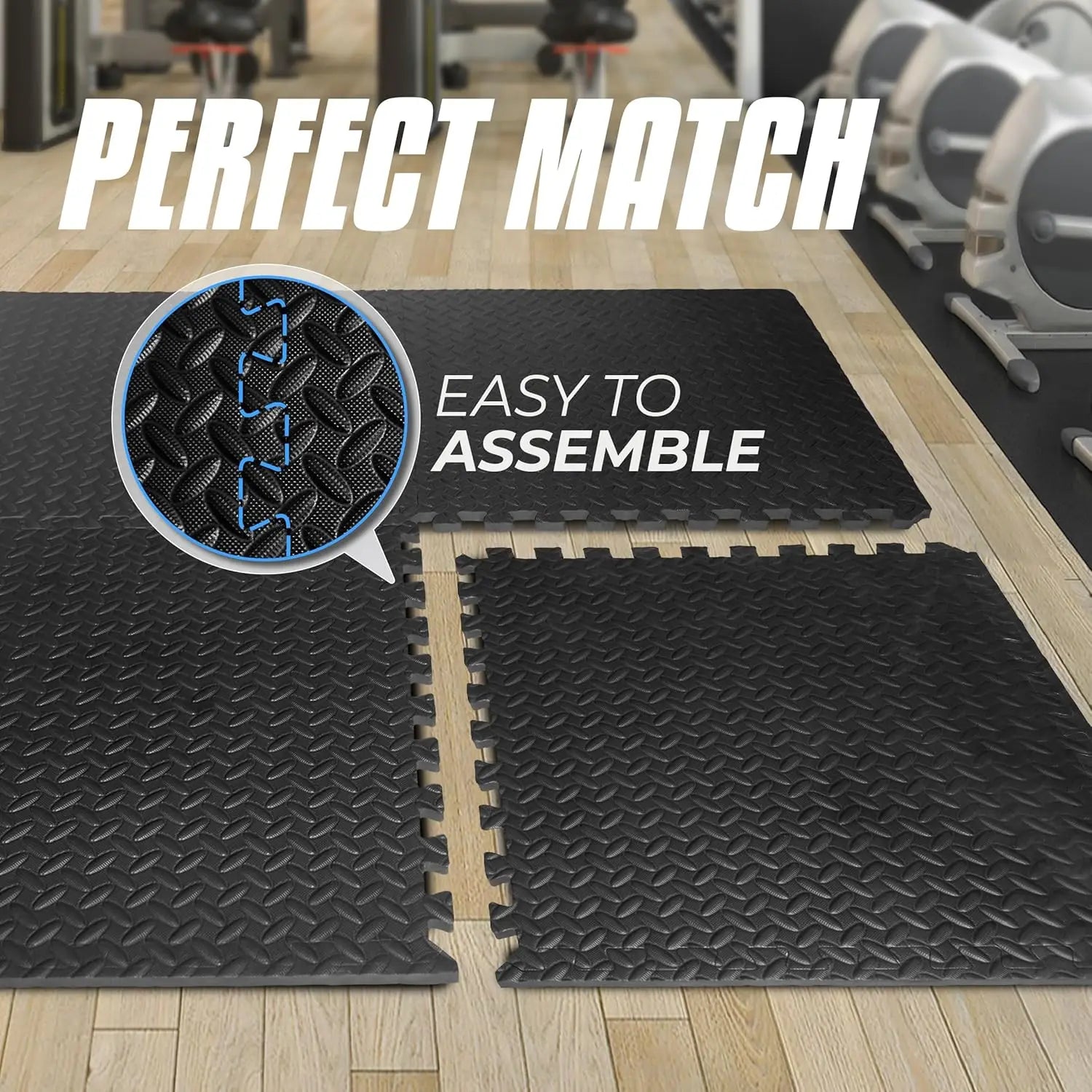 Puzzle Exercise Mat 12pcs Interlocking Foam Gym Mats Eva Foam Floor Tiles Protective Flooring Mats For Gym Equipment - GabyFit Goods