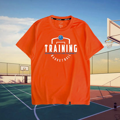 Basketball shooting training clothes short sleeve men's breathable loose sweat wicking quick dry sports fitness running T-shirt