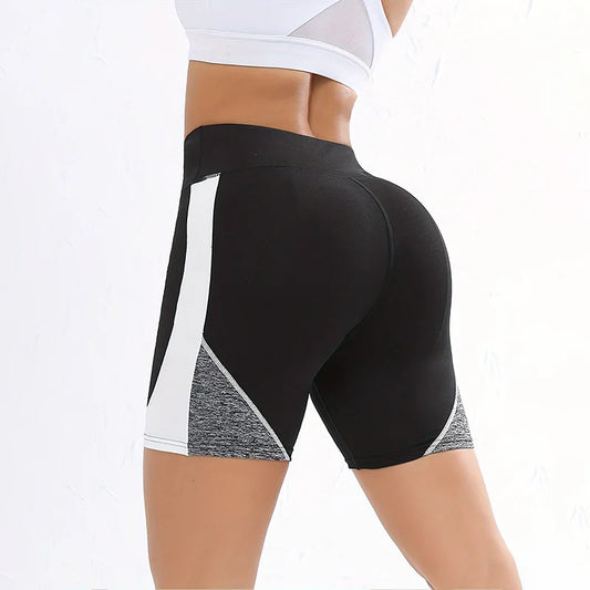 Colorblocked High Waist Yoga Shorts,Shorts for Women Tummy Control Workout Shorts for Women