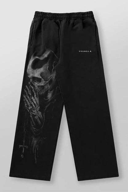 2025 New Men's Fitness Sports Pants American High Street Retro Hip-Hop Style Trendy Brand Printed Casual Men's Long Pants