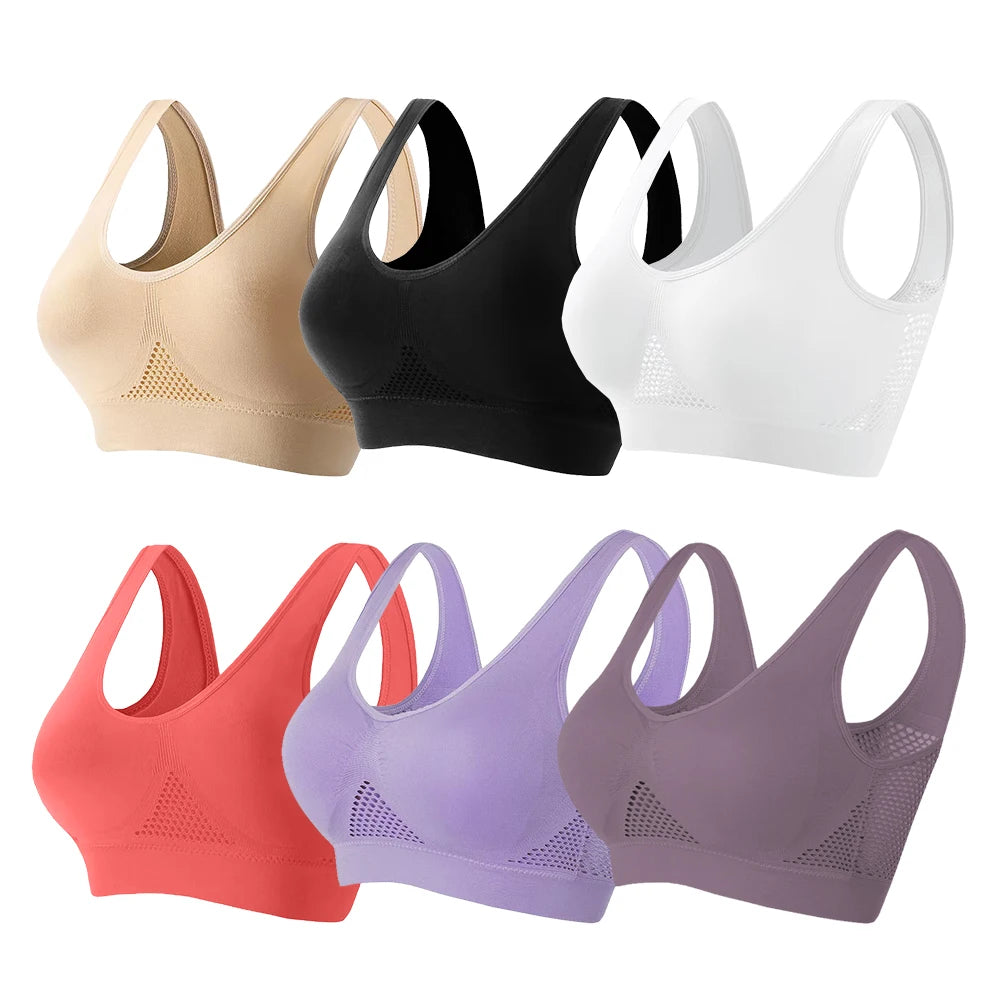 Women's Breathable Sports Vest Bra Sweat-absorbent Shockproof Pad Sports Top Track and Field Gym Running Fitness Sports Yoga - GabyFit Goods