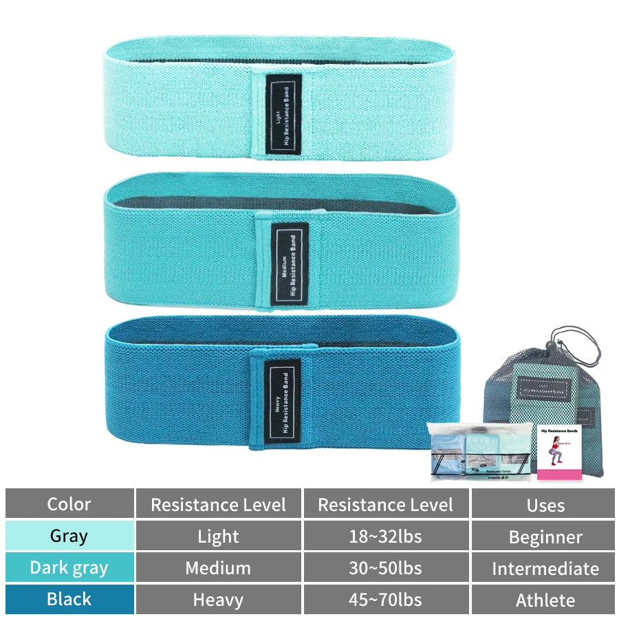 Squat glute workout Non-slip trainer thick band Fabric Resistance Elastic Booty Bands Stretch Fitness Strips Loops Yoga Equipmet - GabyFit Goods