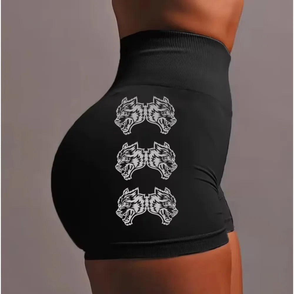 Women Shorts Yoga Wolf Seamless Gym Shorts Women Summer Workout Short Legging Sport Wear Fitness Outfits Gym Yoga Run Shorts