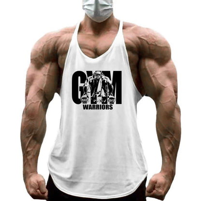 Gym Warriors Workout Tanktop Jogger Singlet Training Bodybuilding Tank Top Vest Shirt Sleeveless Fitness Cotton Shirt For Men