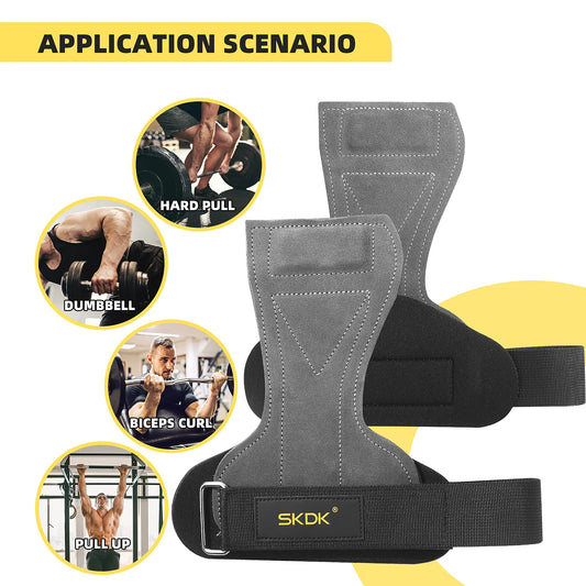 Cowhide Gym Gloves Grips Anti-Skid Leather Gymnastics Guard Palm Protectors Pull Up Horizontal Bar Weight Lifting Guantes Gym - GabyFit Goods