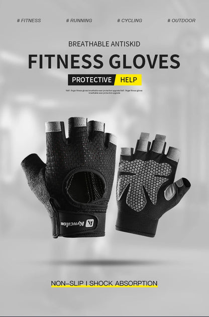 Half Finger Gloves Gym Fitness Anti-Slip Women Men Gel Pad Gloves Gym Cycling Fingerless Gloves Bicycle Accessories - GabyFit Goods