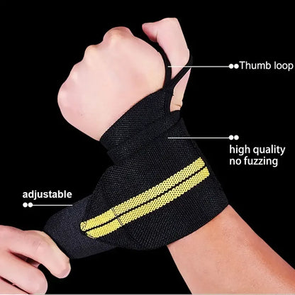 1pc Gym Wrist Wraps/Lifting Wrist Straps Heavy Duty Gym Straps With Thumb Loops Wrist Wraps for Working Out Protection Unisex - GabyFit Goods