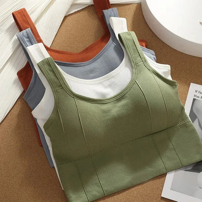 Breathable Sports Bra Anti-Sweat Fitness Top Women Seamless Yoga Bra Shockproof Crop Top Push Up Sport Bra Gym Workout Top - GabyFit Goods