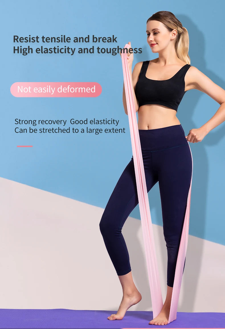 Yoga Pilates Elastic Resistance Band Fitness Training Band 150cm Fitness Elastic Rubber Gym Natural Rubber - GabyFit Goods