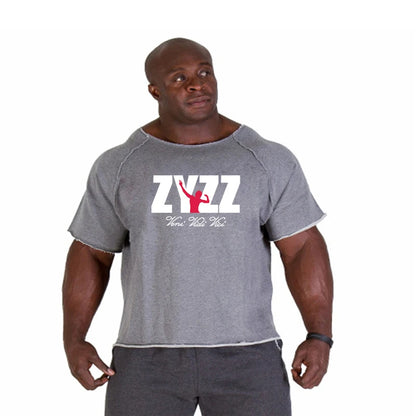 Men Bodybuilding Sport T-shirt Loose Running Shirt Short Sleeve Oversized Top Gym T Shirt Men Fitness Tshirt Cotton Sportswear