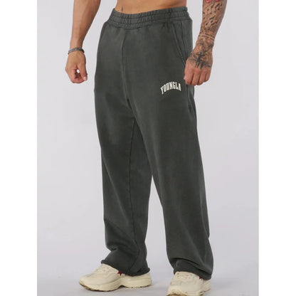 2025 Men's Sports Pants Spring Autumn High Quality Loose Straight Trousers Jogger Gym Sports Fitness Fashion Brand Casual Pants