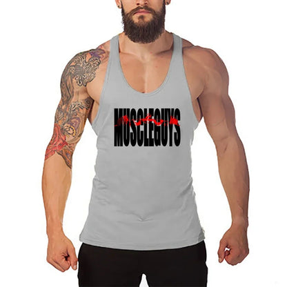 Gym Clothing Bodybuilding Stringer Hoodie Tank Top Muscle Shirt Fitness Men hooded undershirt Cotton workout Sleeveless shirt