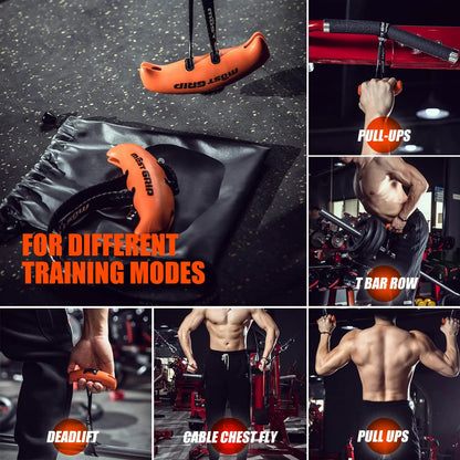 Pull Up Handles Grips Gym Training Fitness Grip Resistance Band Handles Face Pull, Rowing, Lat Pulldown ,Barbells for Home Gym - GabyFit Goods