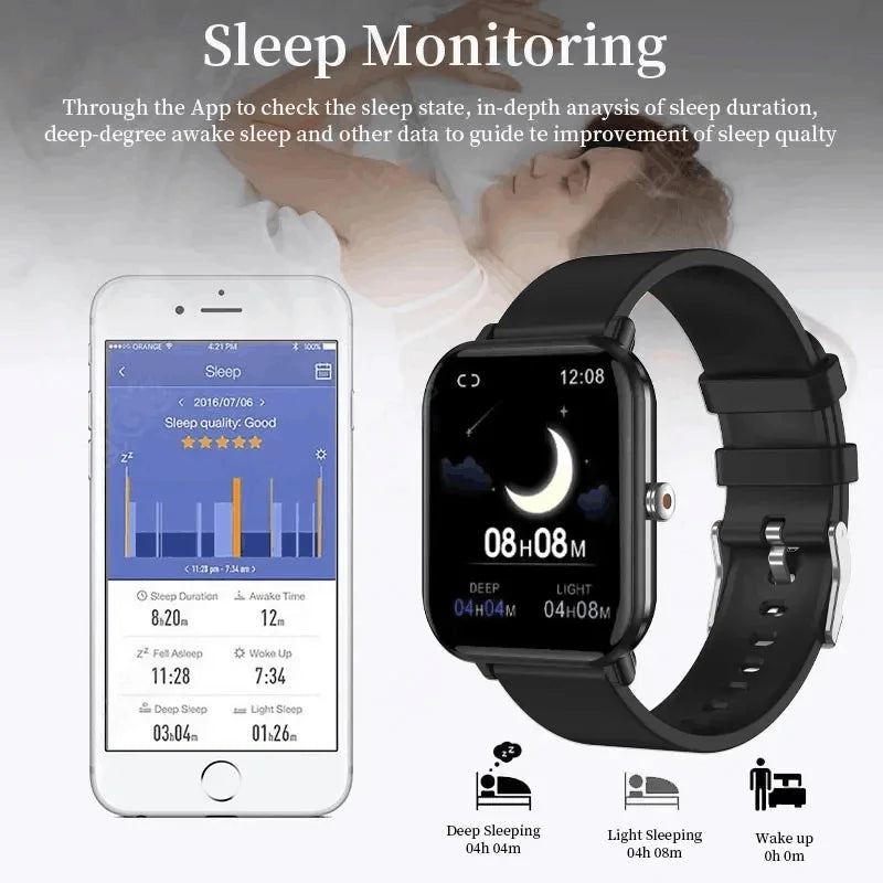 LIGE 2024 New Q9 Pro Smart Watch Body Temperature Monitor Music Control Sports Waterproof Smart Watch for Men Women Smartwatch - GabyFit Goods