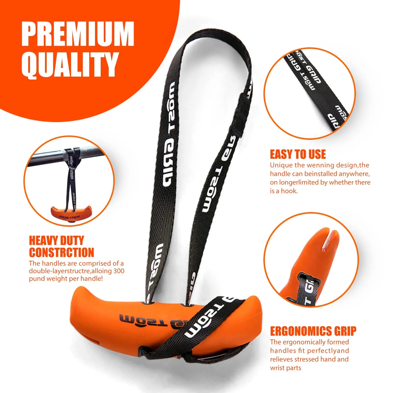 Pull Up Handles Grips Gym Training Fitness Grip Resistance Band Handles Face Pull, Rowing, Lat Pulldown ,Barbells for Home Gym - GabyFit Goods