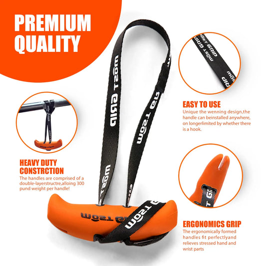 Pull Up Handles Grips Gym Training Fitness Grip Resistance Band Handles Face Pull, Rowing, Lat Pulldown ,Barbells for Home Gym - GabyFit Goods