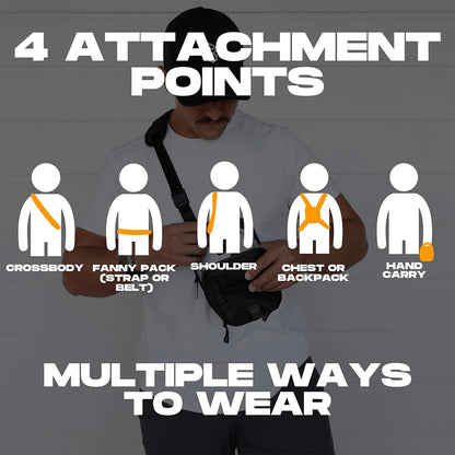 Magnetic Gym Crossbody Bag Sling Chest Bag for Travel Sports Keep Your Items Off the Dirty Gym Floor with Magnetic Attachment - GabyFit Goods