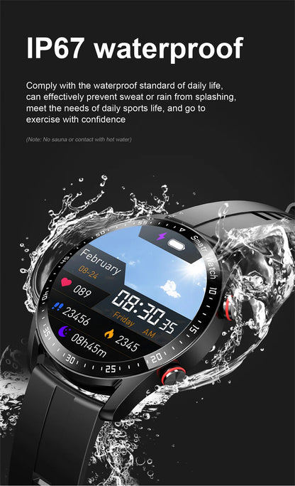 ECG+PPG Bluetooth Call Smart Watch Men Laser Health Blood Pressure Fitnes Sports Watches Man Sports Waterproof Smartwatch+Box - GabyFit Goods